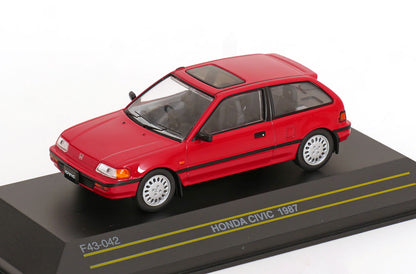  Honda Civic 1987 red  -  1:43 FIRST 43
