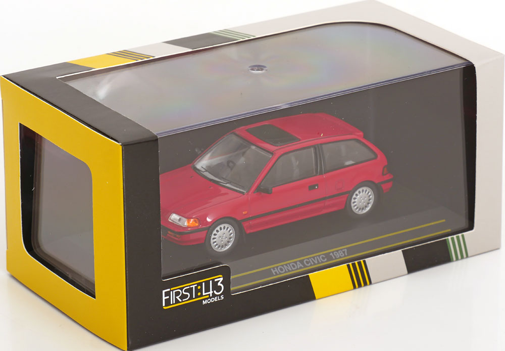  Honda Civic 1987 red  -  1:43 FIRST 43
